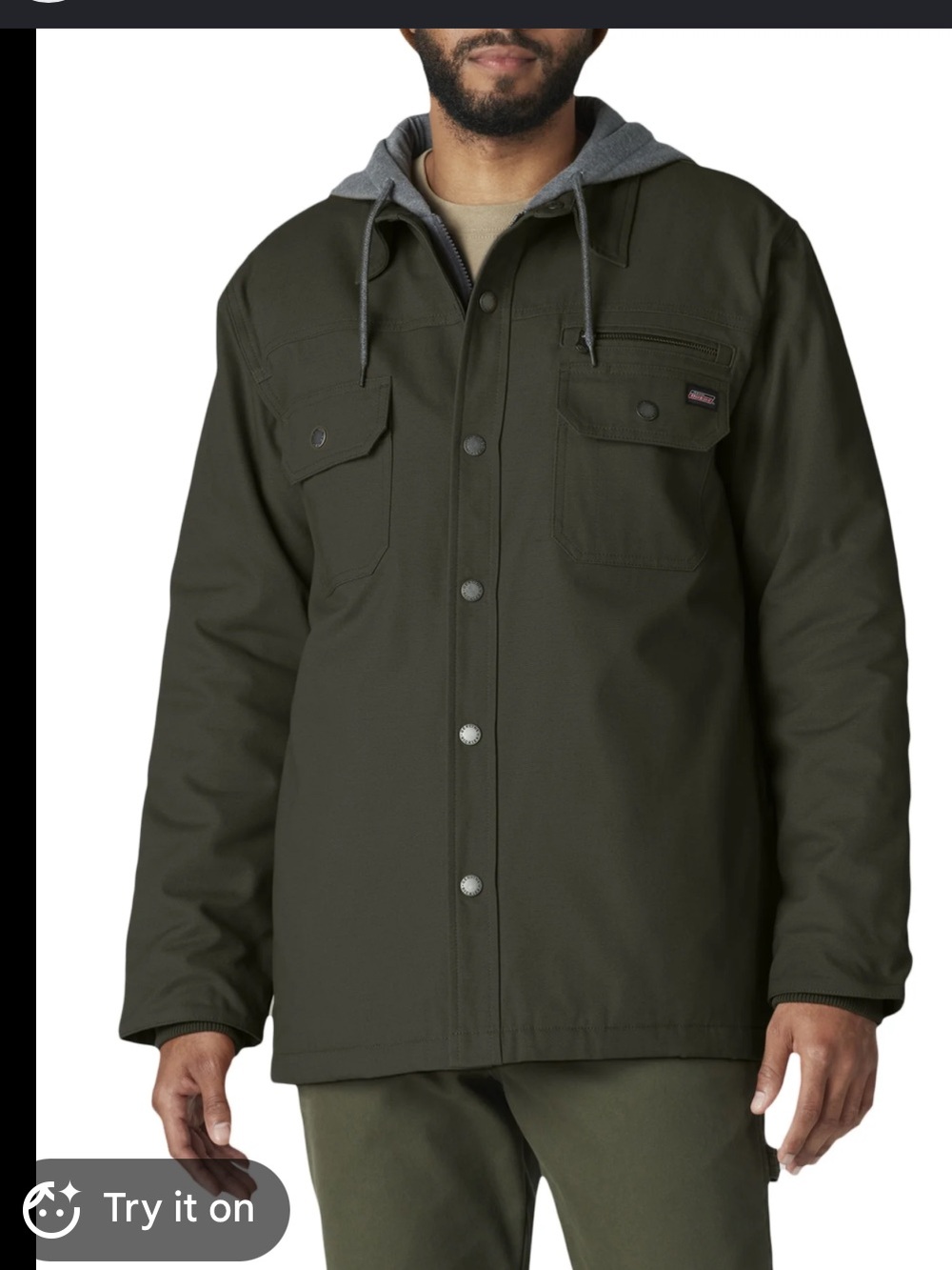 Dickies canvas hoodie winter jacket mens large